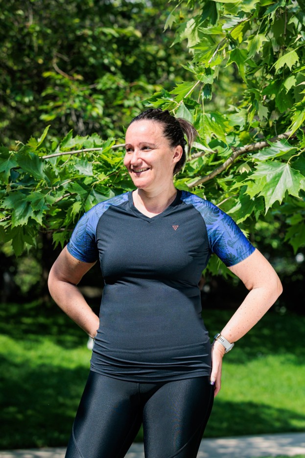 T-shirt sport femme col V Mercure en fibre recyclée