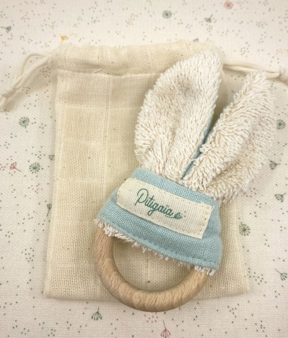 Hochet lapin en coton bio...