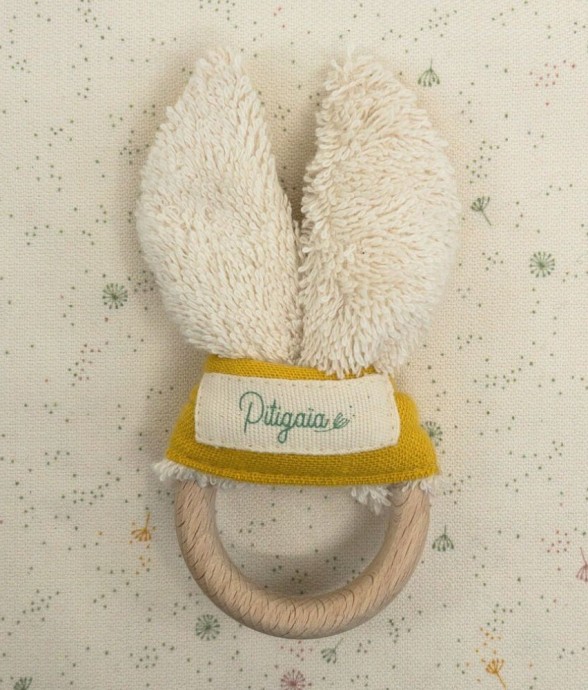 Hochet lapin en coton bio...