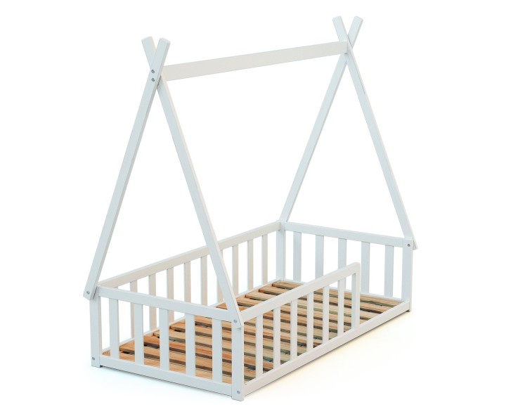 Lit Tipi au sol en bois 70 x 140 cm