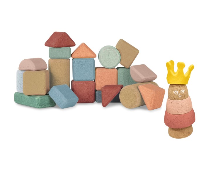 Set de 1 coffret de 20 blocs de construction en liège