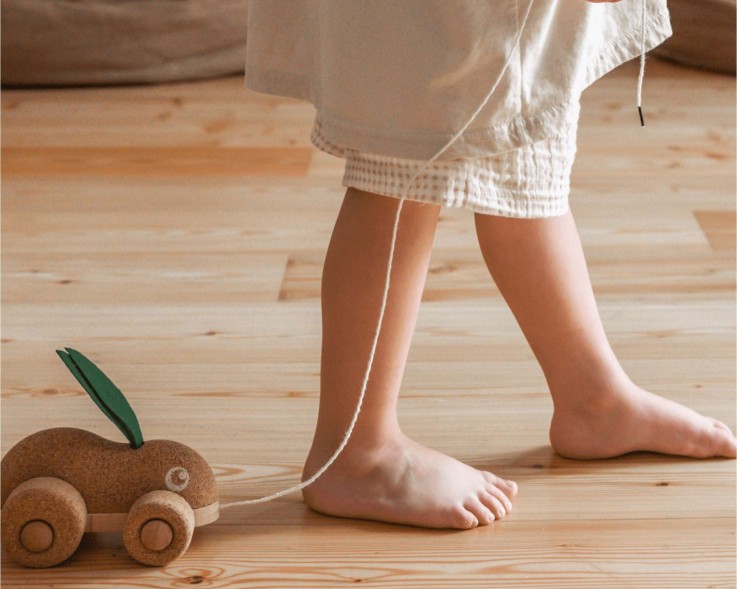 Set de coffret de 20 blocs de construction avec 1 lapin à tirer en liège