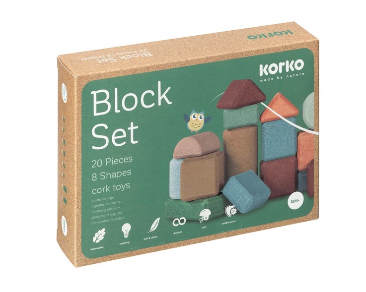 Coffret de blocs de construction en liège - 20 pcs
