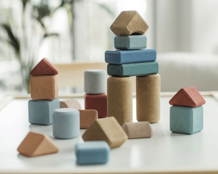 Coffret de blocs de construction en liège - 20 pcs