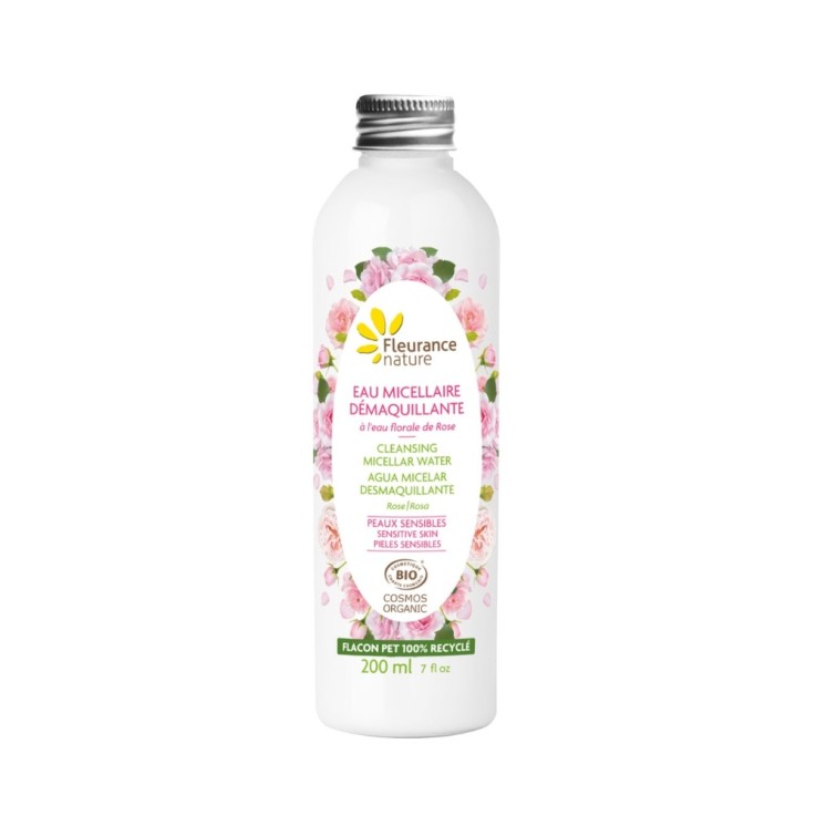Eau micellaire démaquillante à la Rose (200ml) Bio