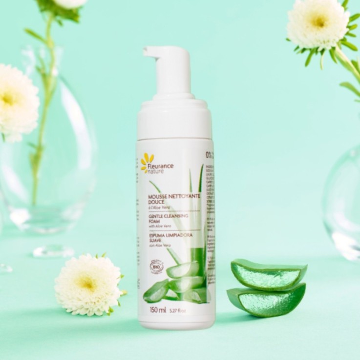 Mousse nettoyante douce à l'Aloe vera (40ml) Bio