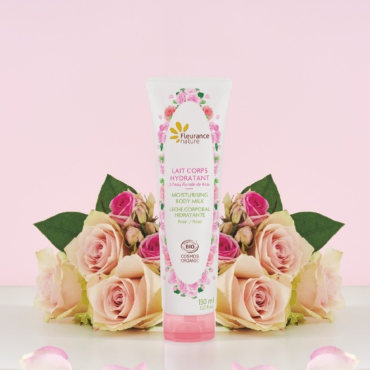 Lait corps hydratant à l'eau florale de Rose (150ml) Bio