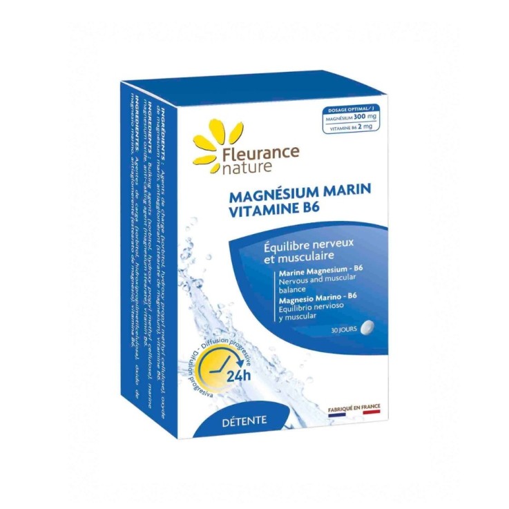Magnésium marin, B6 stress (60 comprimés) Vegan