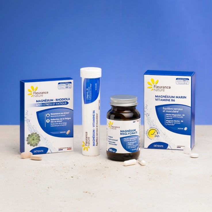 Magnésium marin, B6 stress (60 comprimés) Vegan