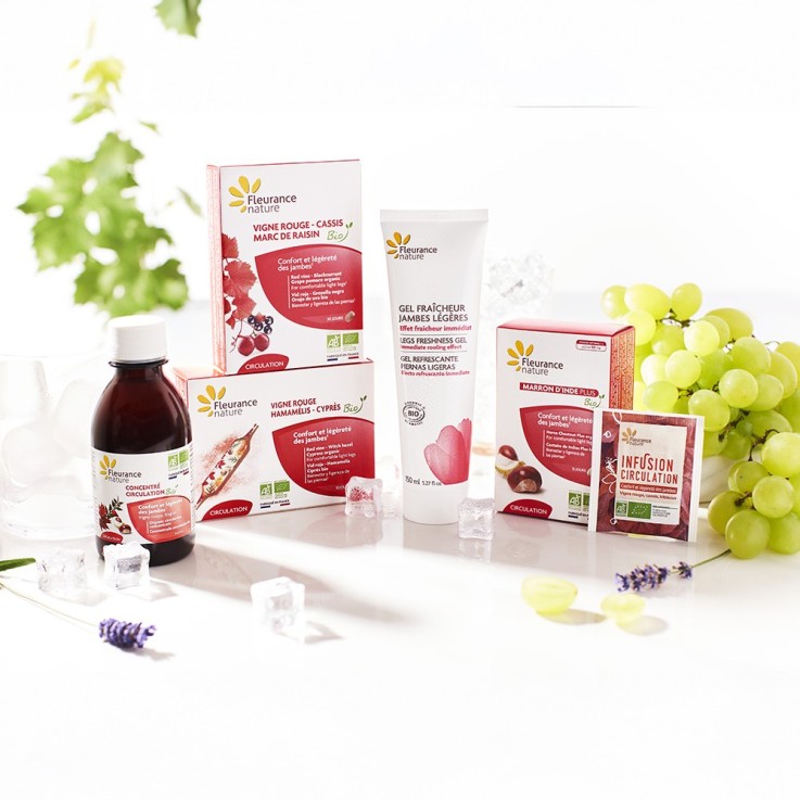 Vigne rouge, hamamelis, cyprès circulation (10 ampoules) Bio