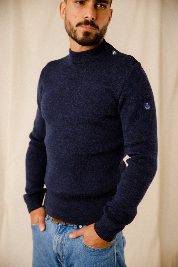 Pull marin uni Adrian laine vierge