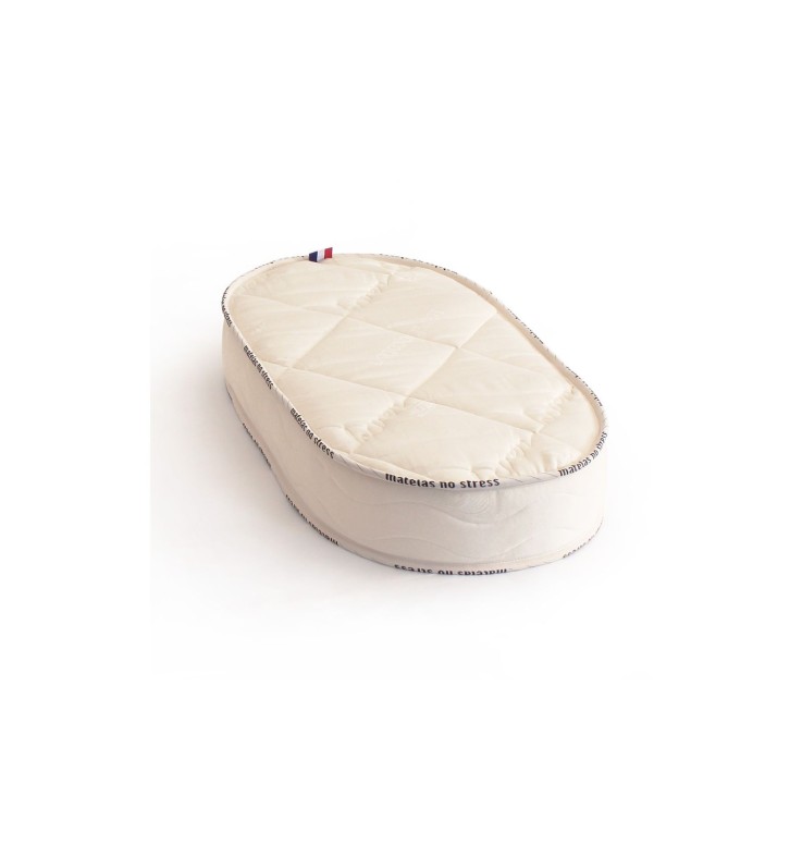 Matelas couffin ovale mousse et coton bio