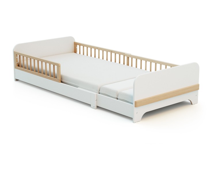 Lit au sol enfant extensible en bois 80x140-165-190 CARROUSEL