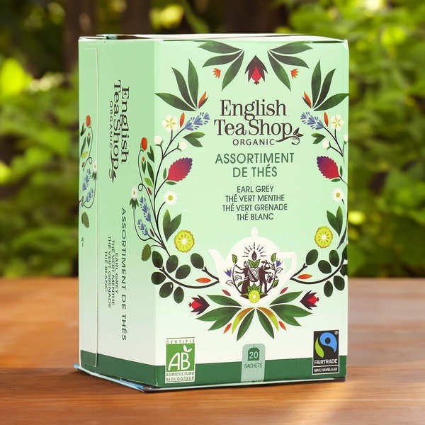 Assortiment de thés bio en sachets English Tea Shop - Boîte de 20 sachets