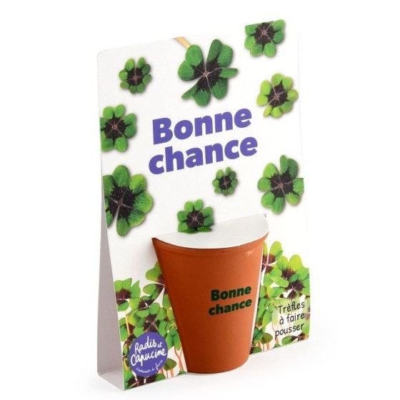 Carte message - Bonne chance - Trèfle