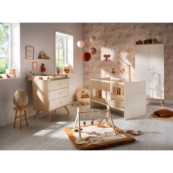 Lit bébé évolutif 140x70 - Little Big Bed décor vanille