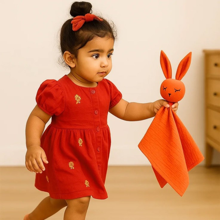 Doudou Lange Fraise en Coton Bio