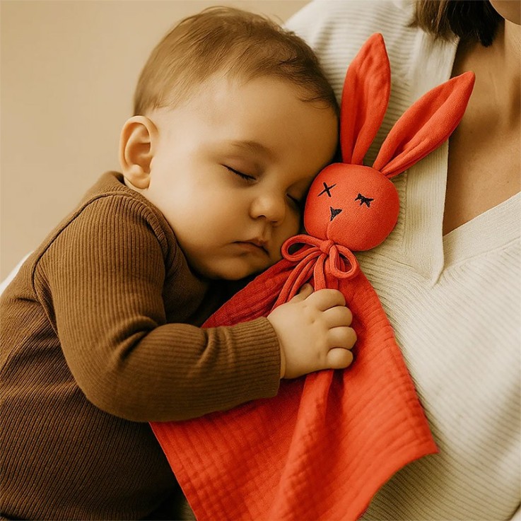 Doudou Lange Fraise en Coton Bio