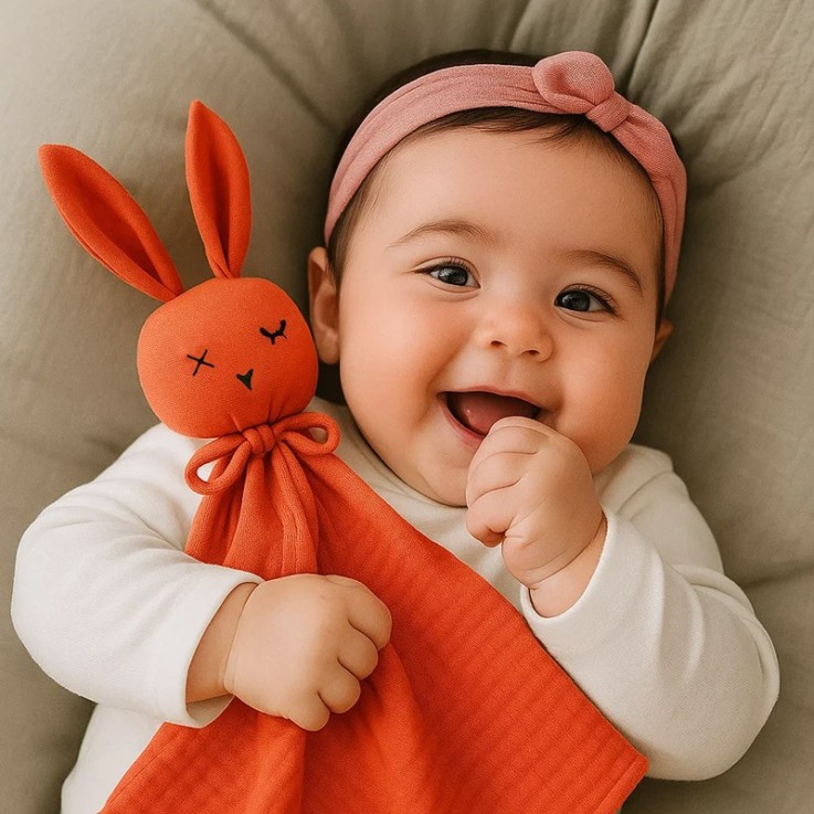 Doudou Lange Fraise en Coton Bio