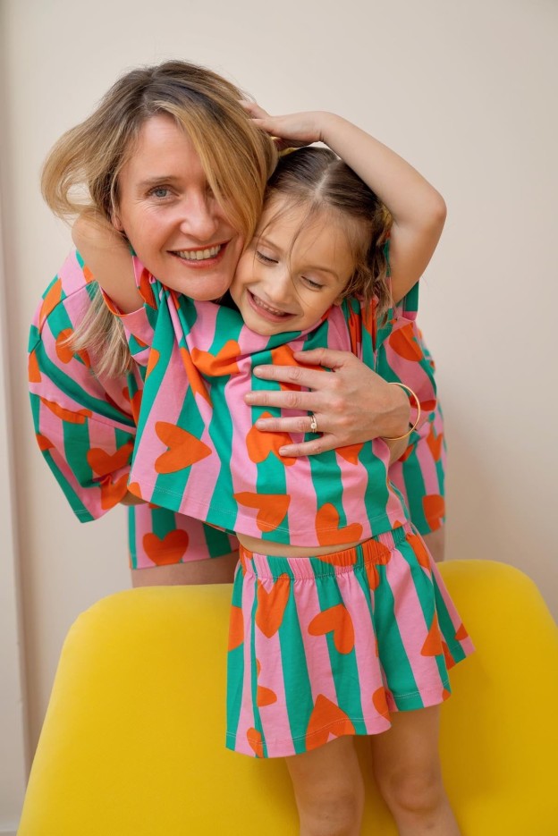 Pyjama enfant Coeurs Rayures Coton Bio