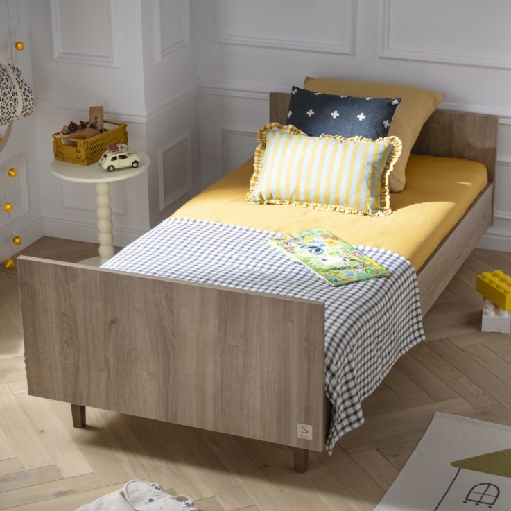 Lit junior 190x90cm en décor bois chêne mokka