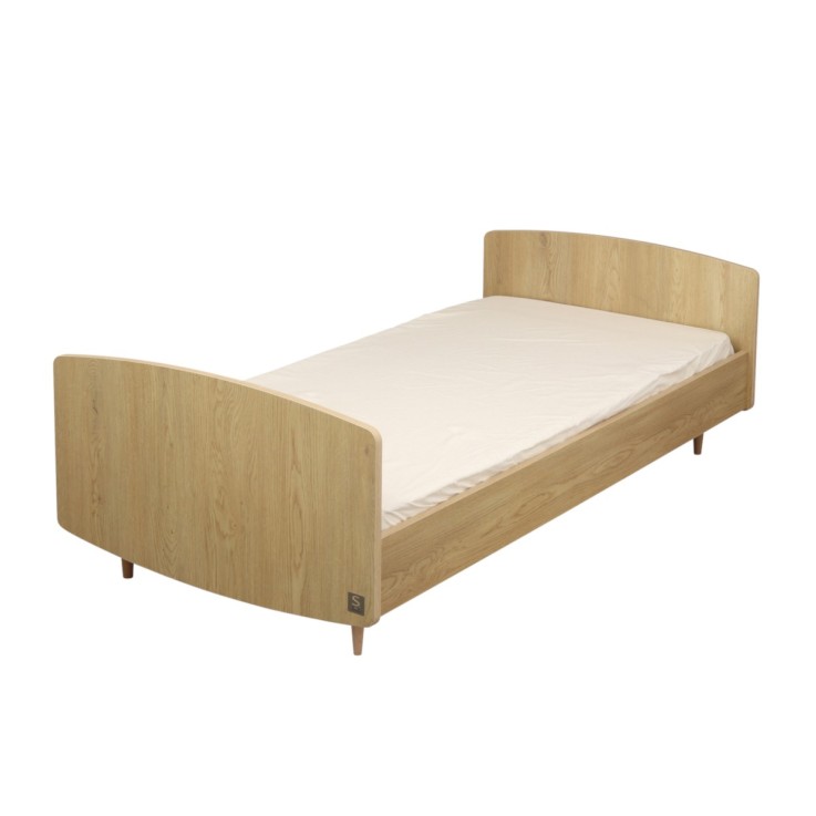 Lit junior 190x90cm en décor bois chêne vintage