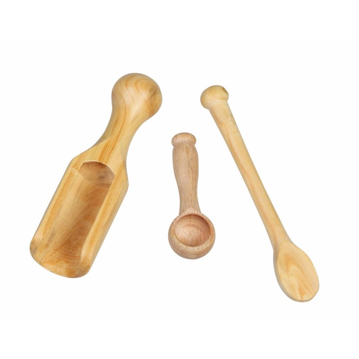 Lot de 3 cuillères en bois cosmétiques DIY