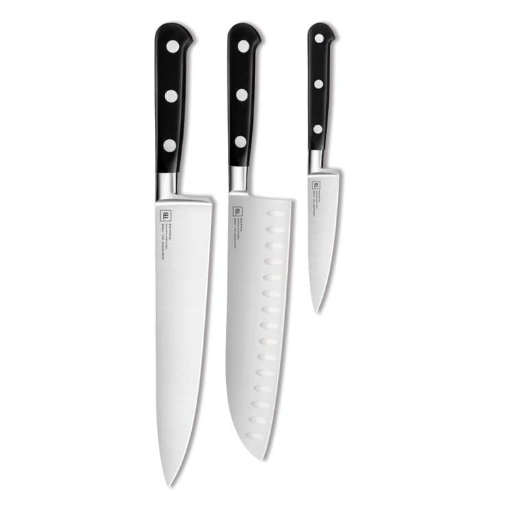Coffret de 3 couteaux Maestro office santoku cuisine en inox
