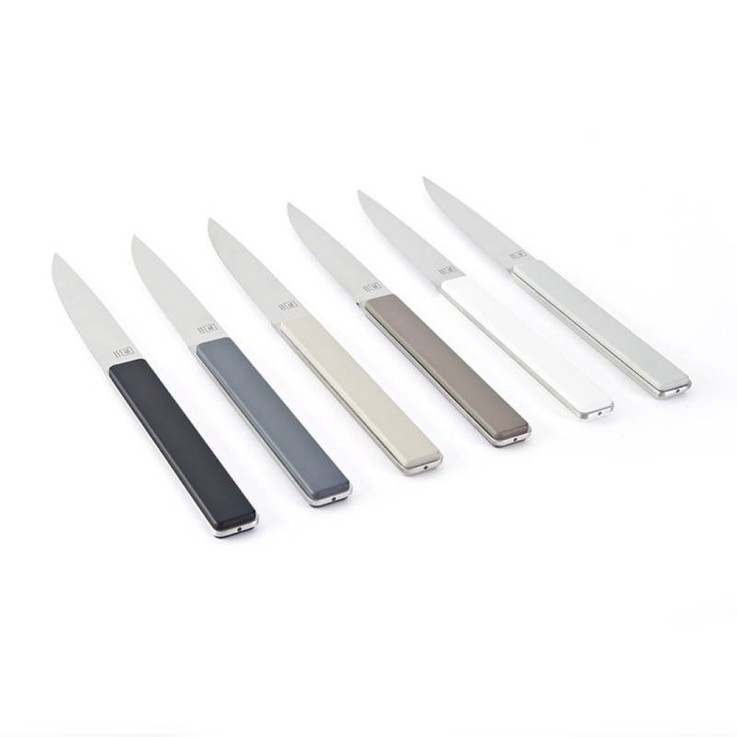 Coffret de 4 couteaux à steak Hector réglisse, lame lisse en inox