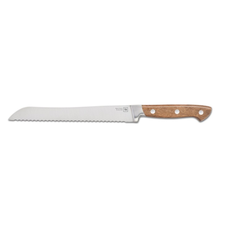Couteau à pain Georges en bois 20 cm en inox