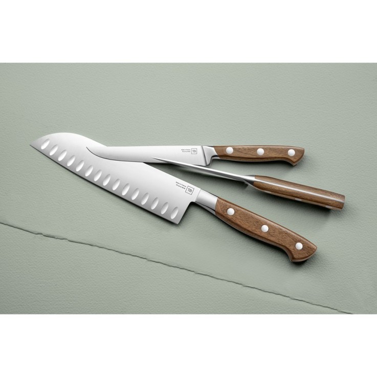Couteau de cuisine Georges en bois 17 cm en inox