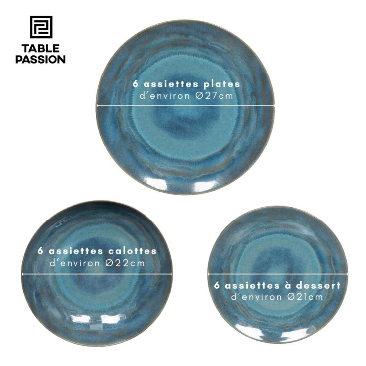 Service d'assiettes 18 pièces Madère en grès