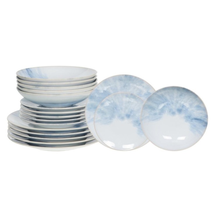 Service d'assiettes 18 pièces Flores en grès