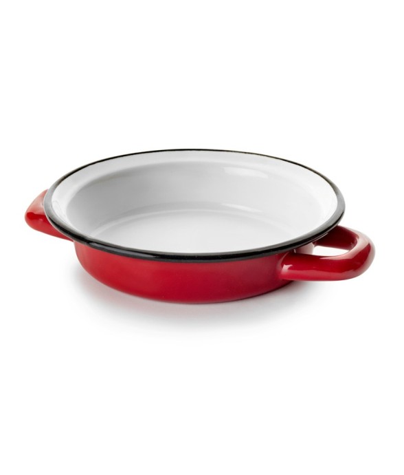 Plat à œuf email rouge 18...