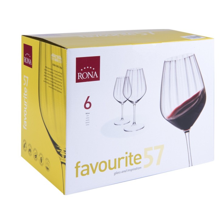 Verre à Bordeaux Favourite Optic 57 cl (lot de 6) en cristallin