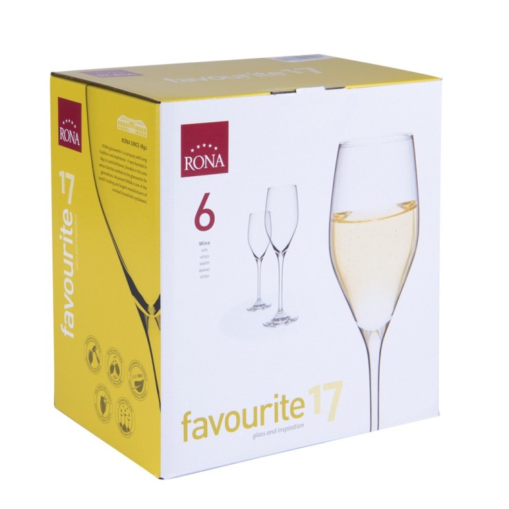 Flûte à Champagne Favourite 17 cl (lot de 6) en cristallin