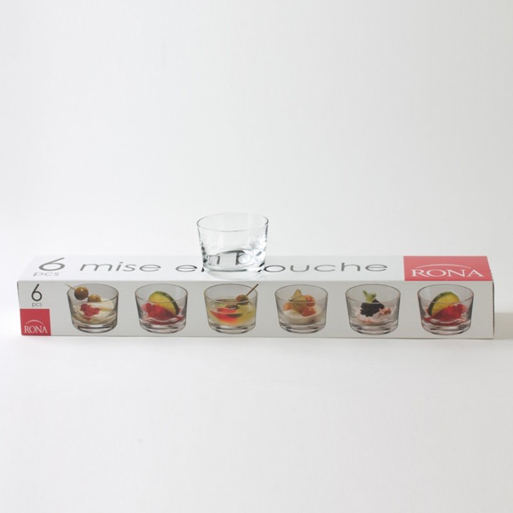 Boîte de 6 mises en bouche Droit en cristallin