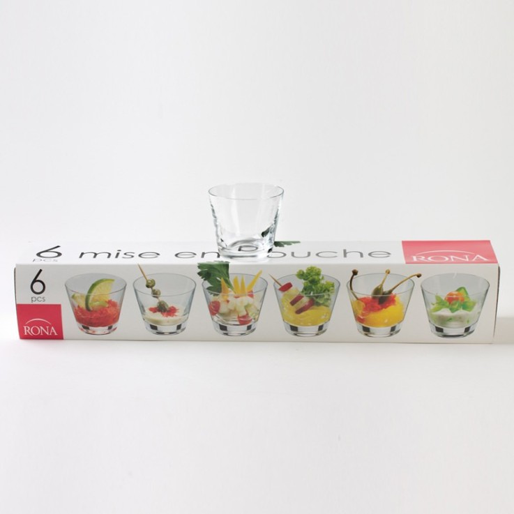 Boîte de 6 mises en bouche Conique en cristallin