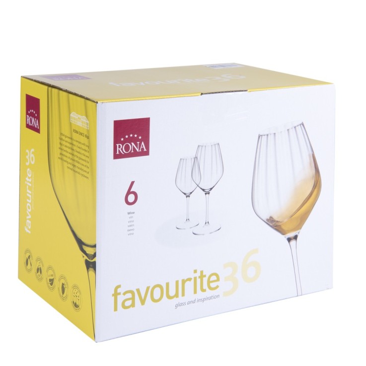 Verre à vin Favourite Optic 36 cl (lot de 6) en cristallin