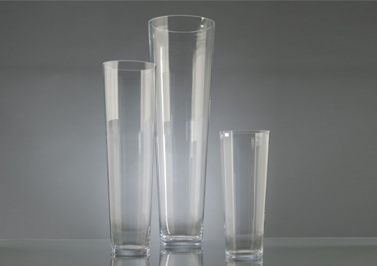 Vase conique transparent 47 cm en verre