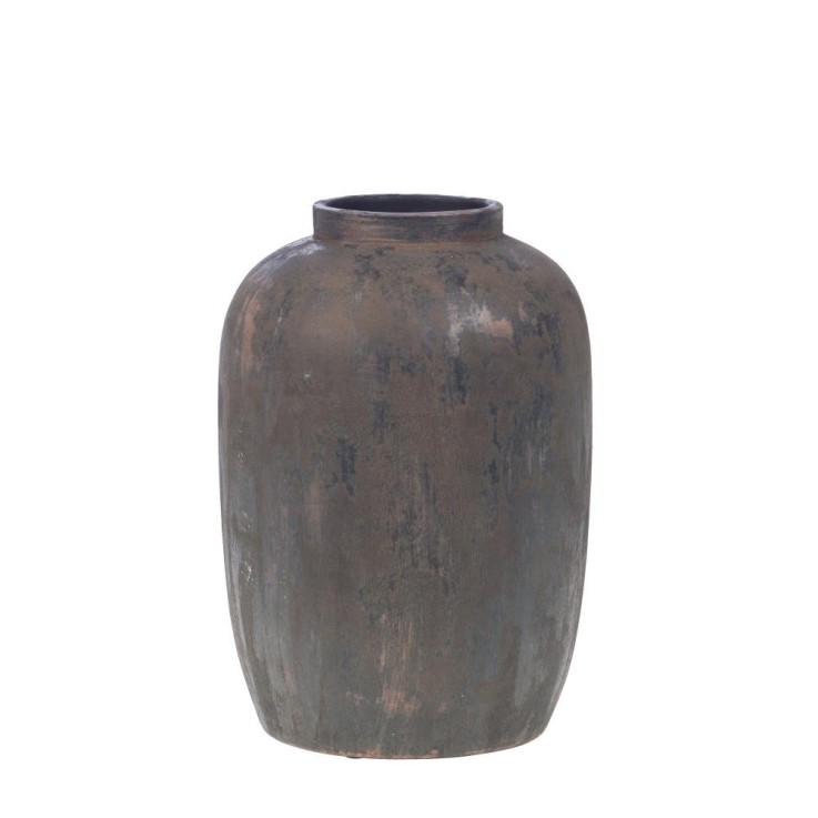 Vase Etna H40 cm noir en terre cuite