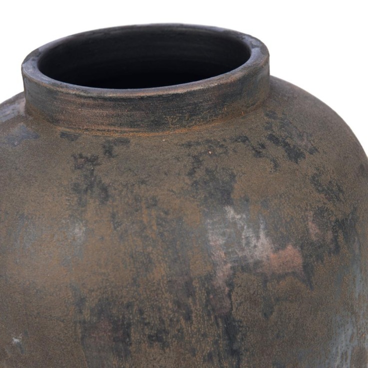 Vase Etna H40 cm noir en terre cuite