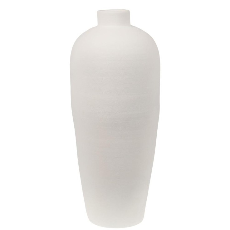 Vase Baki Blanc 80 cm en terre cuite