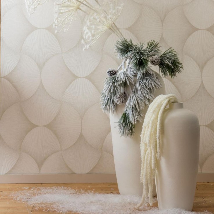 Vase Baki Blanc 80 cm en terre cuite