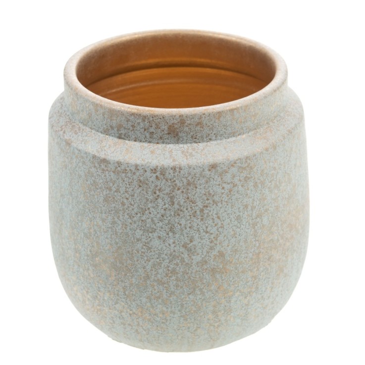 Vase Galassia blanc et or 20 cm en terre cuite