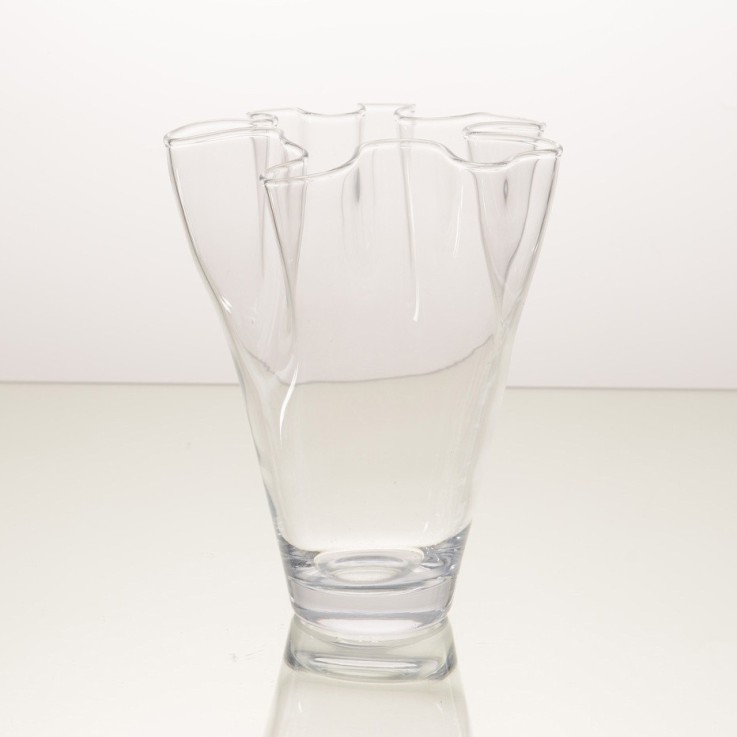 Vase plissé  - hauteur 26 cm en verre