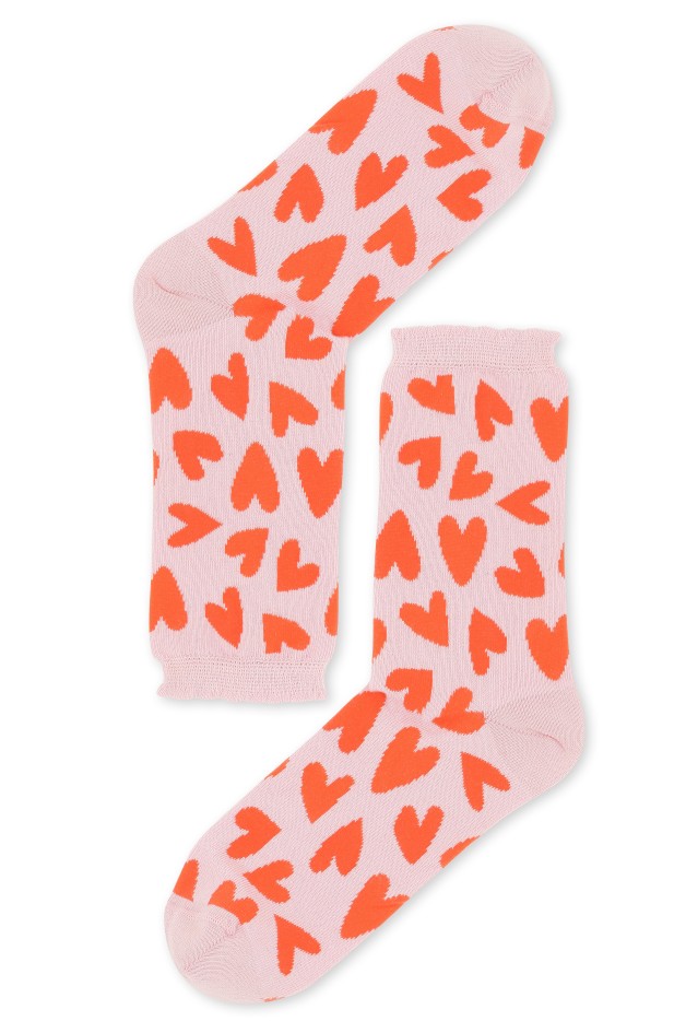 Chaussettes Coton À Motif Mi Amor Rose