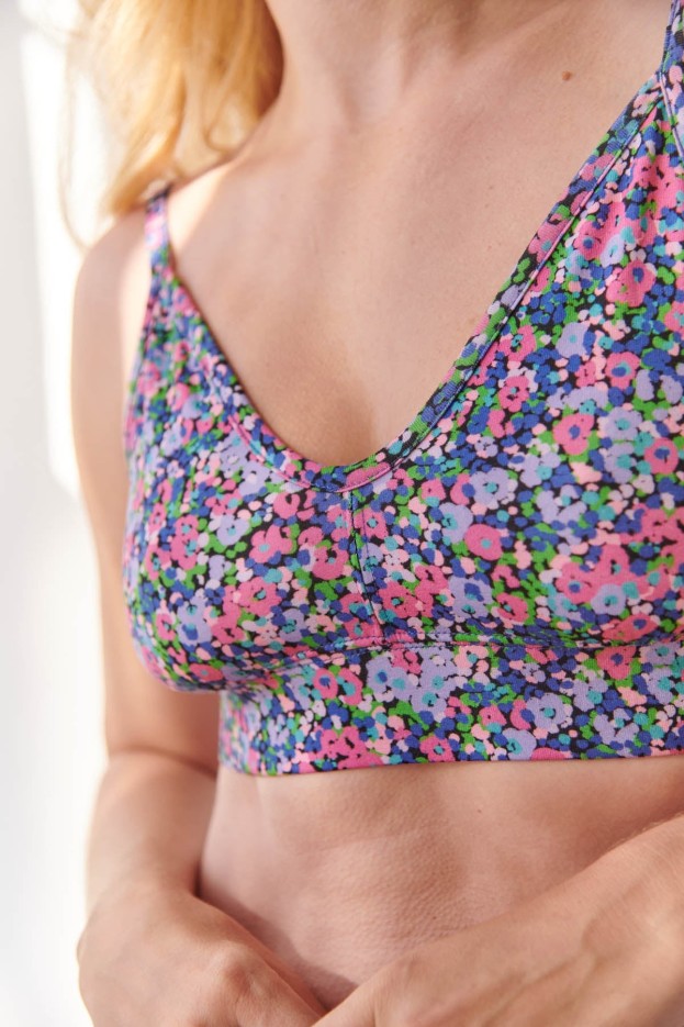 Brassière Coton Imprimée Confettis Violet