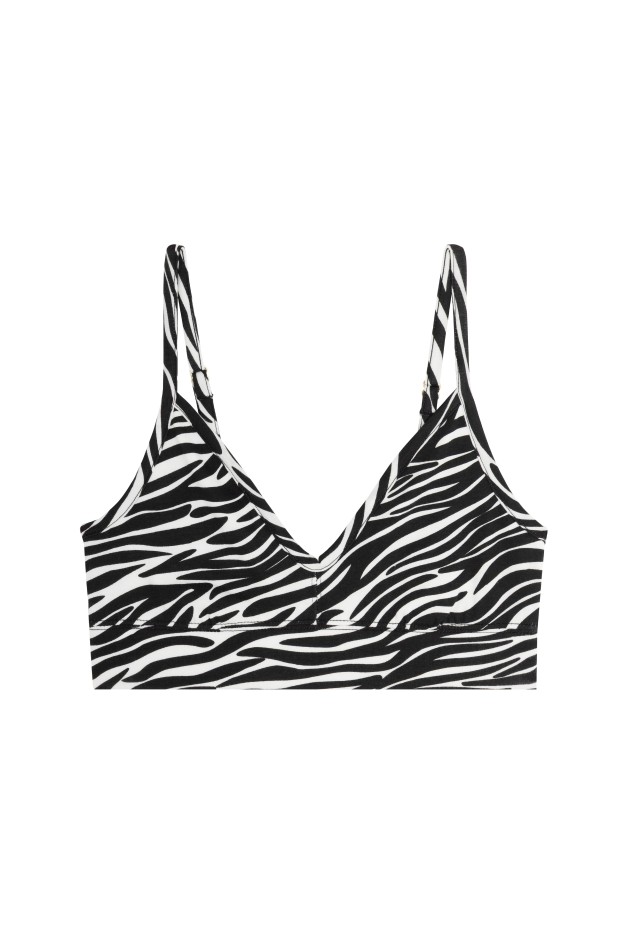 Brassière Coton Imprimée Zèbre Noir Et Blanc
