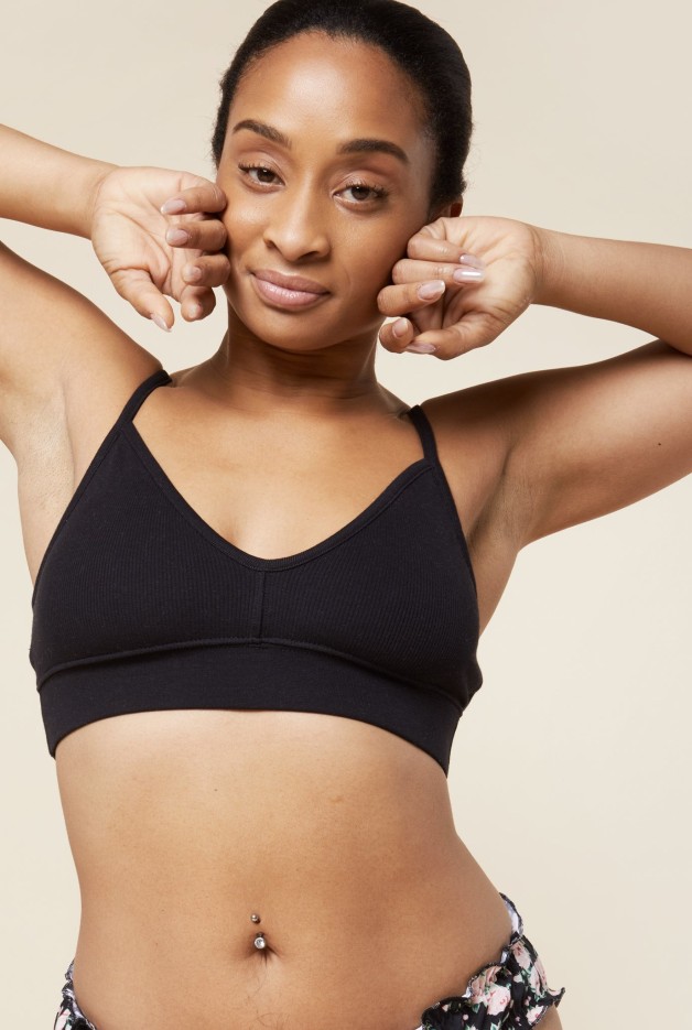 Brassière Uni Coton Bio Noir